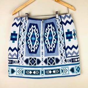 Aztec Boho Woven Mini Skirt | Divided by H&M Sz 12